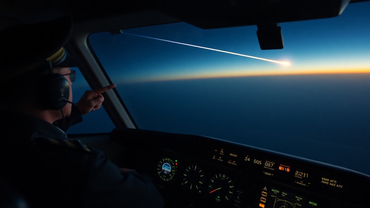 Cinematic archive imagery for Irish Aviation Authority — Multiple Pilot UAP Reports, Atlantic — intelligence record illustration