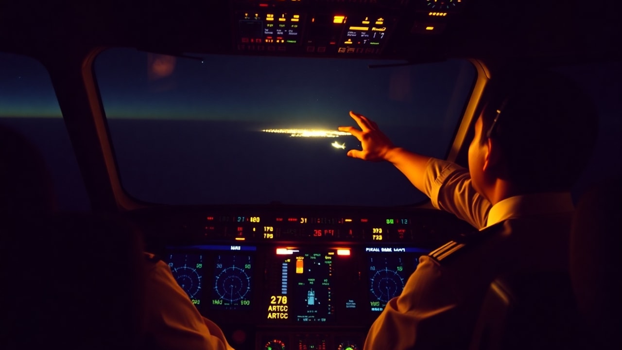 Cinematic archive imagery for JAL Flight 1628 — FAA Radar Confirmation, Alaska — intelligence record illustration