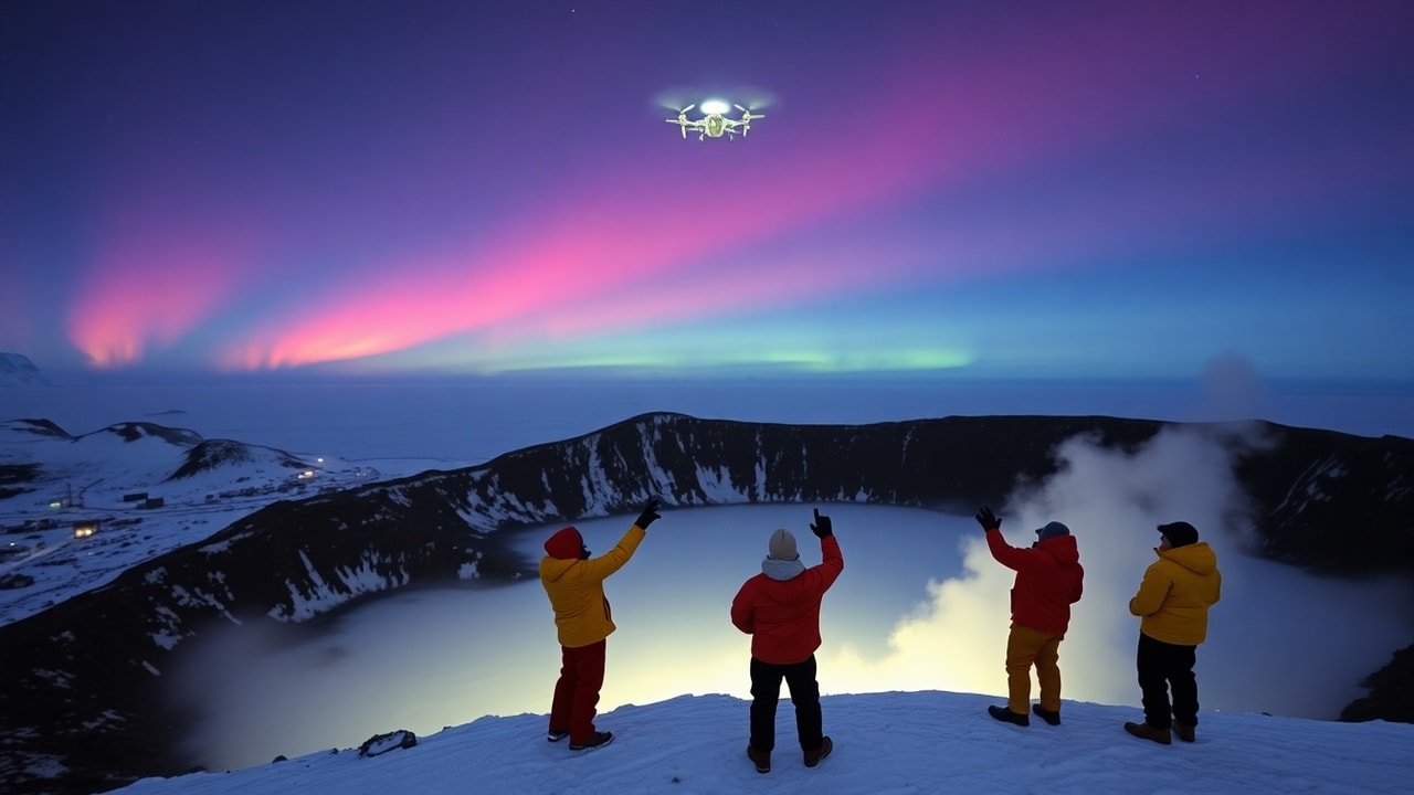 Cinematic archive imagery for Argentine–British Antarctica Base Encounter 1965 — intelligence record illustration
