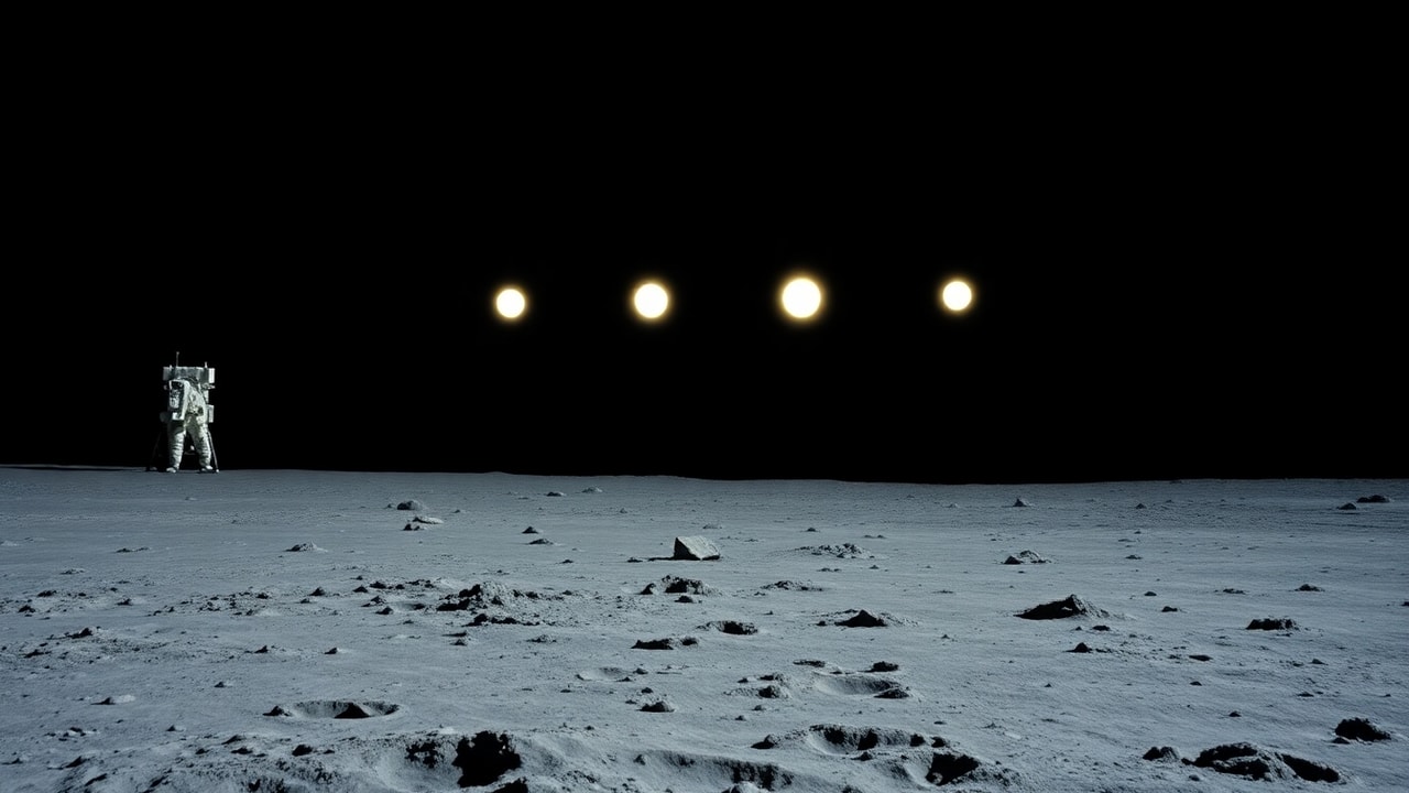 Cinematic archive imagery for Apollo 12 — Five Lunar Phenomena — intelligence record illustration