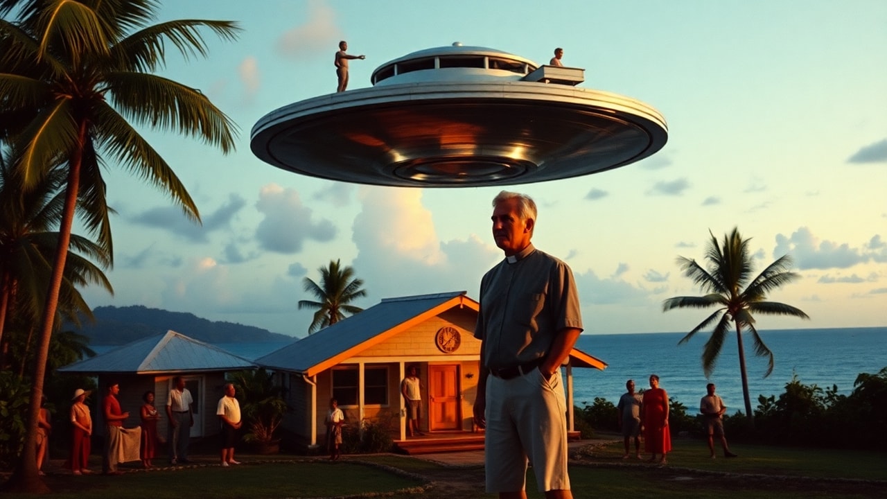 Cinematic archive imagery for Papua New Guinea Anglican Mission UAP 1959 — intelligence record illustration