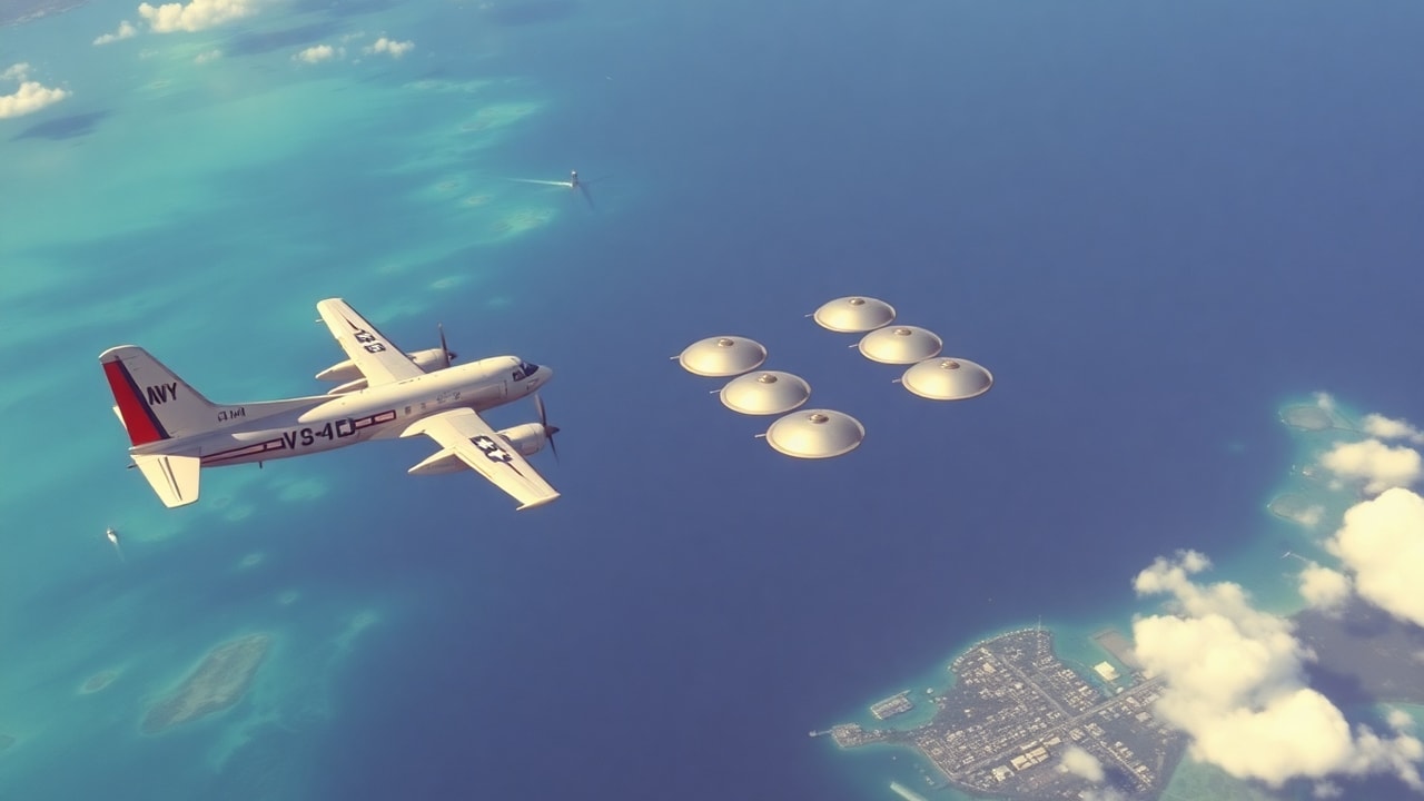 Cinematic archive imagery for Bahamas US Navy AUTEC Encounter 1966 — intelligence record illustration