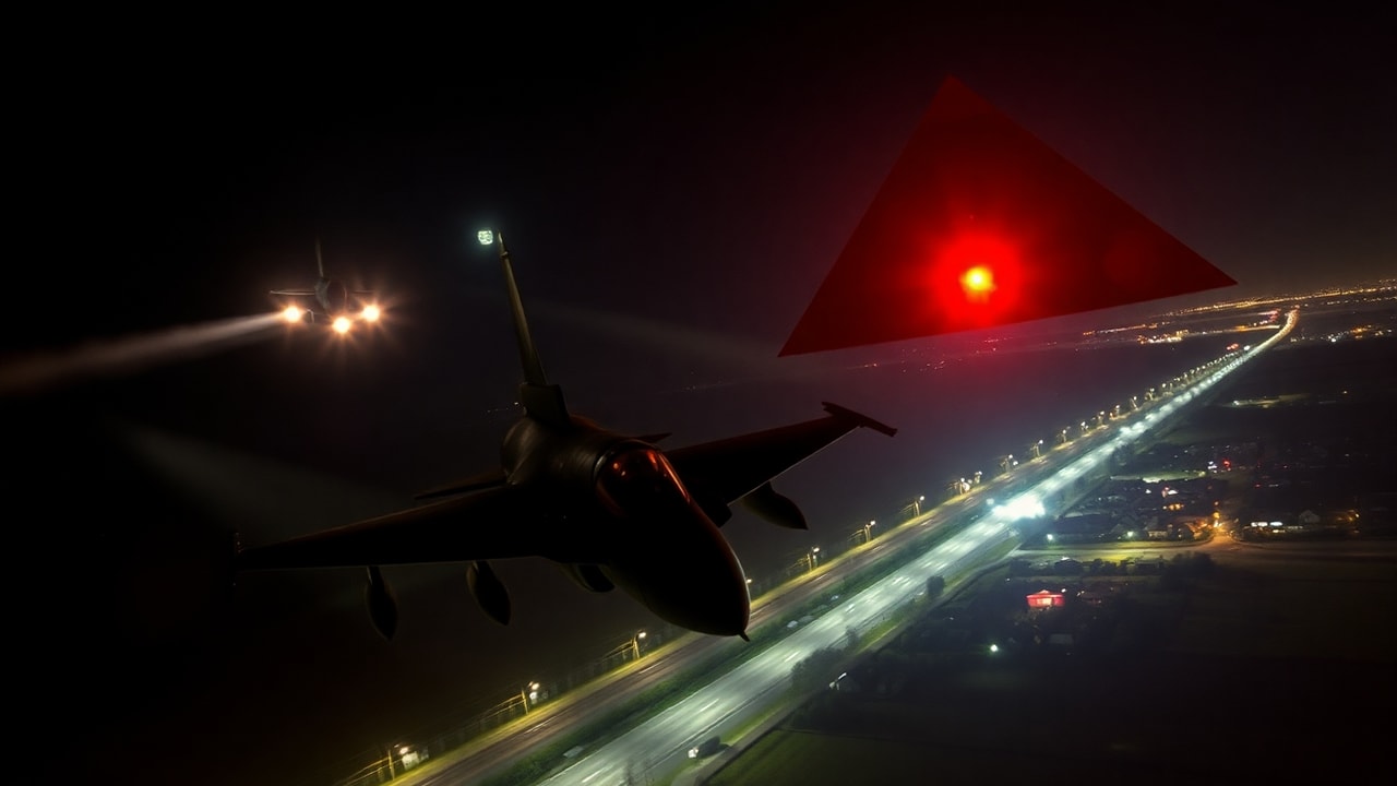 Cinematic archive imagery for Belgian Air Force Triangle Wave 1989-1990 — intelligence record illustration