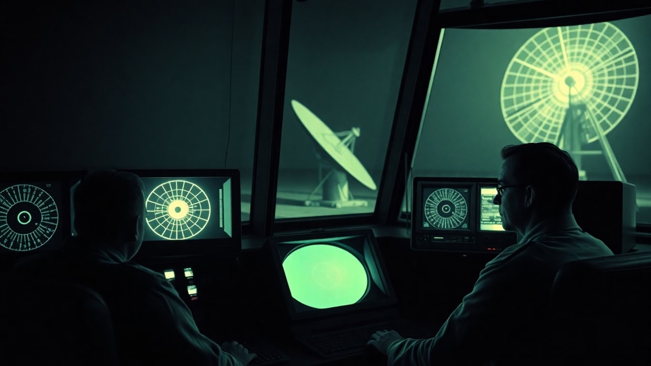 Cinematic archive imagery for Bentwaters-Lakenheath 1956 — USAF and RAF Dual-Radar Intercept — intelligence record illustration