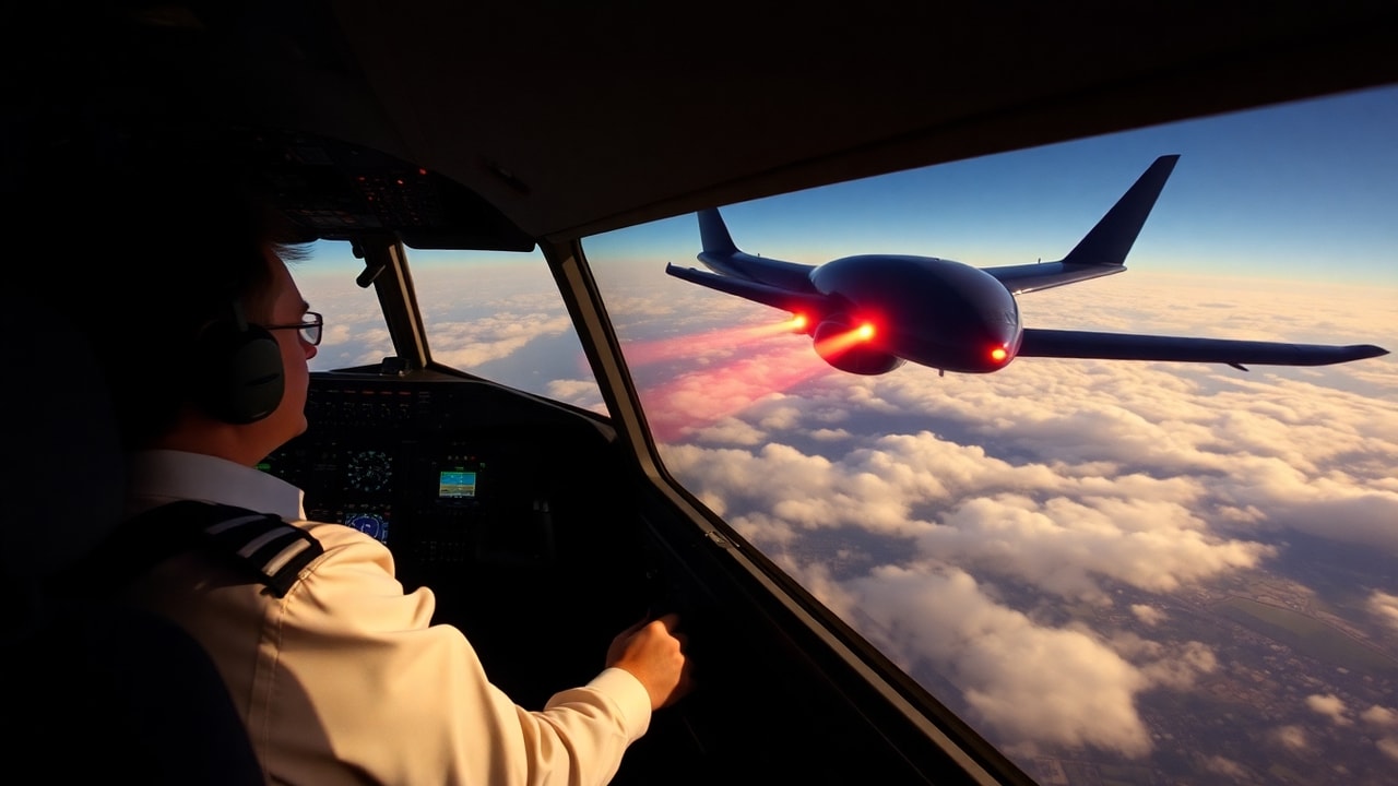 Cinematic archive imagery for British Airways Boeing 737 Encounter 1995 — intelligence record illustration