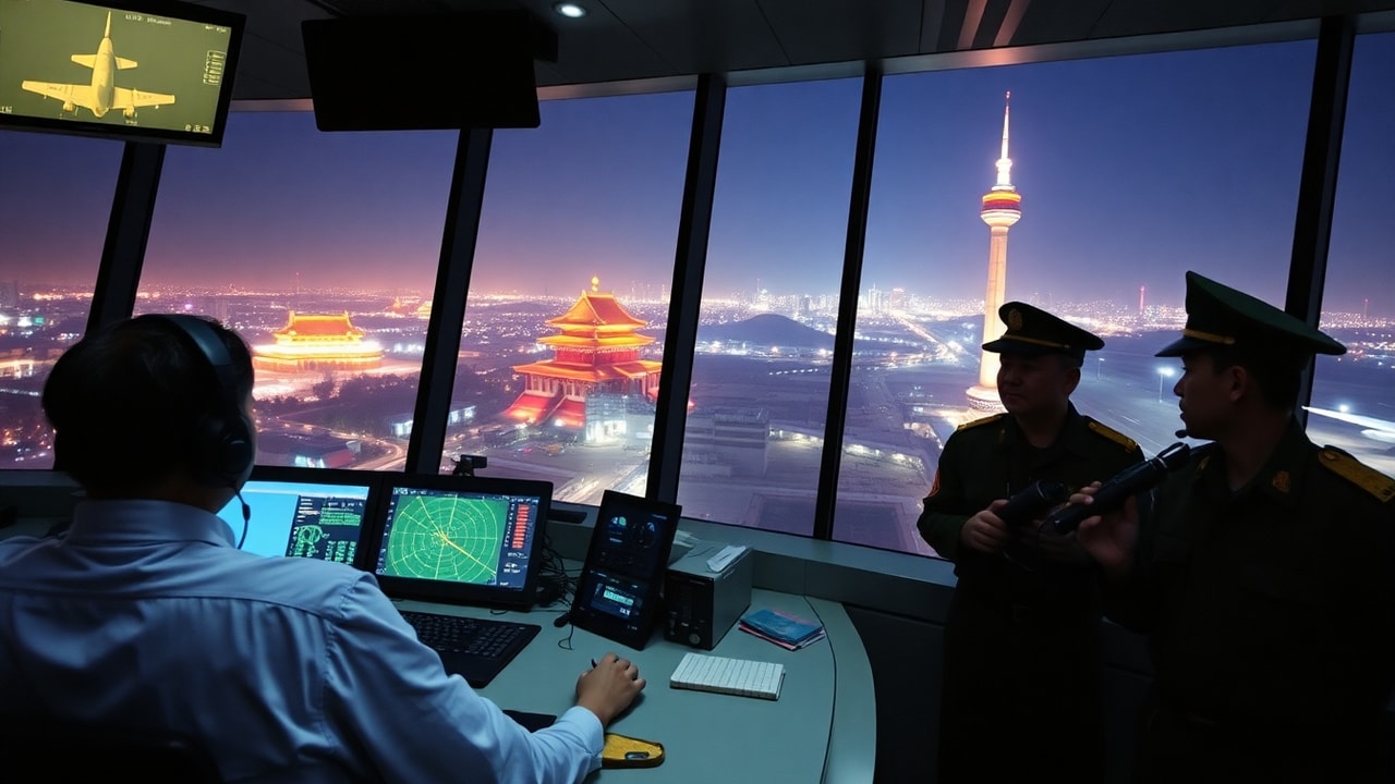 Cinematic archive imagery for Beijing UFO Wave — Military Radar Confirmation 1999 — intelligence record illustration