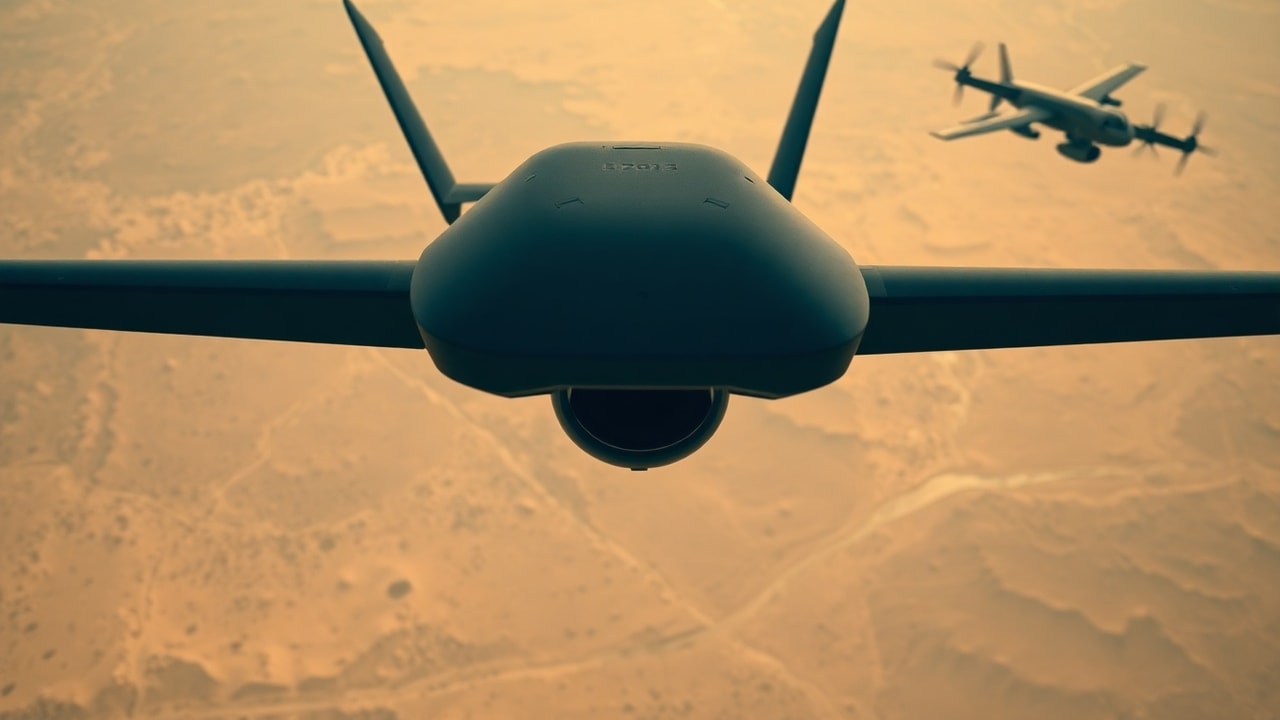 Cinematic archive imagery for MQ-9 Reaper Donut-Shaped UAP — Middle East 2023 — intelligence record illustration