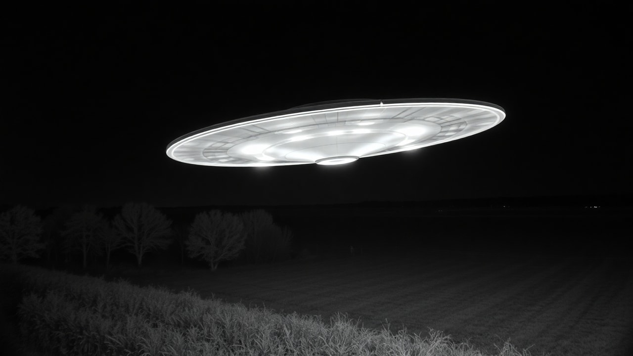 Cinematic archive imagery for FBI Infrared Still B20 — Unidentified Craft — intelligence record illustration