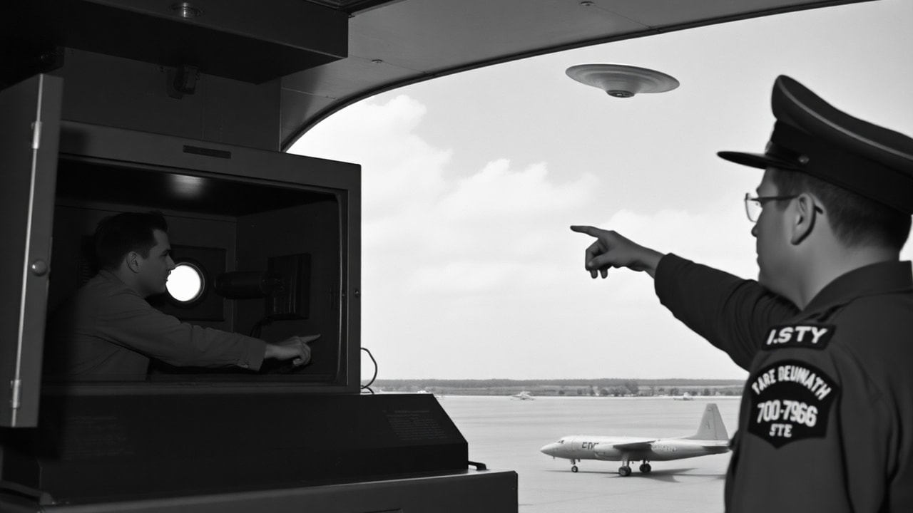 Cinematic archive imagery for Fort Monmouth Radar-Visual — General's Alert — intelligence record illustration