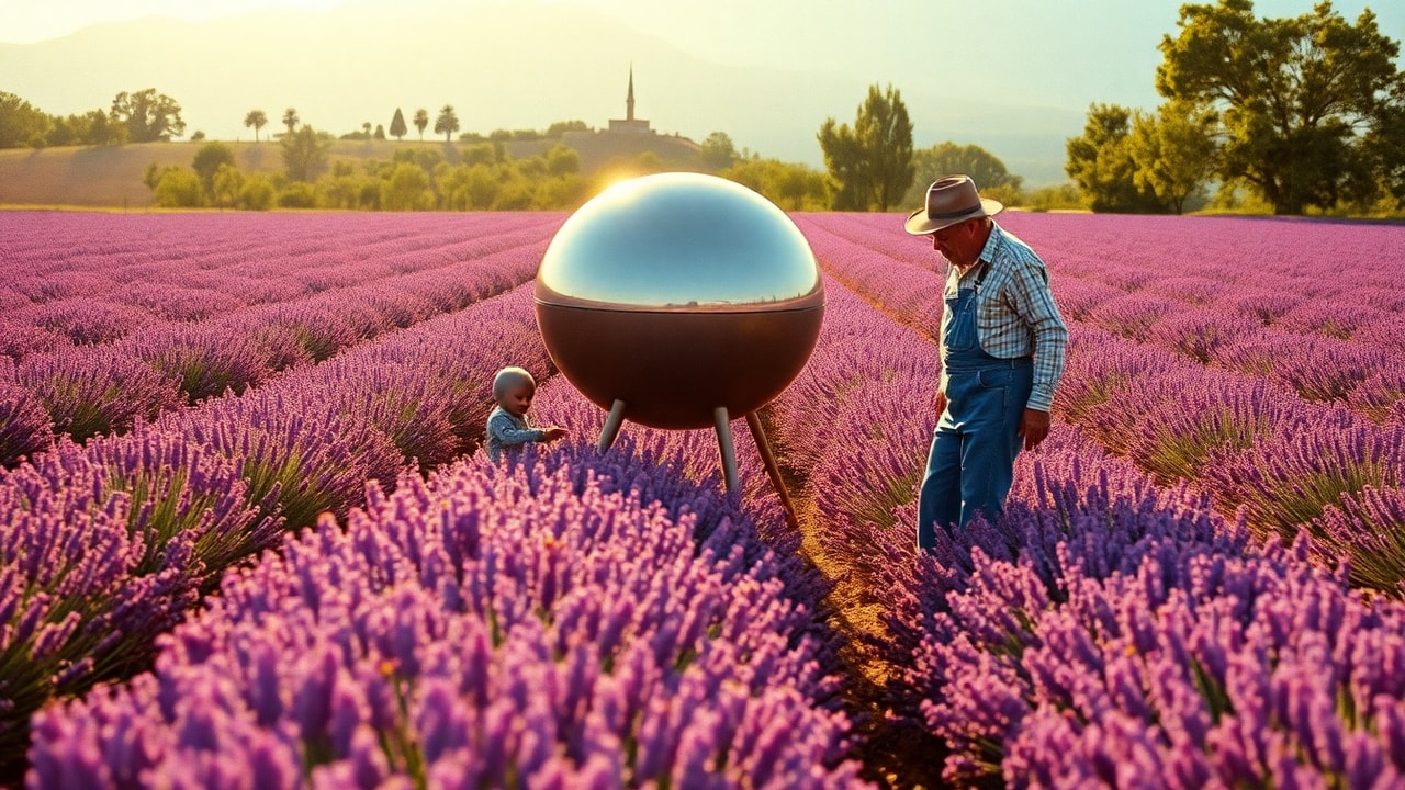 Cinematic archive imagery for France Valensole Lavender Field Landing 1965 — intelligence record illustration