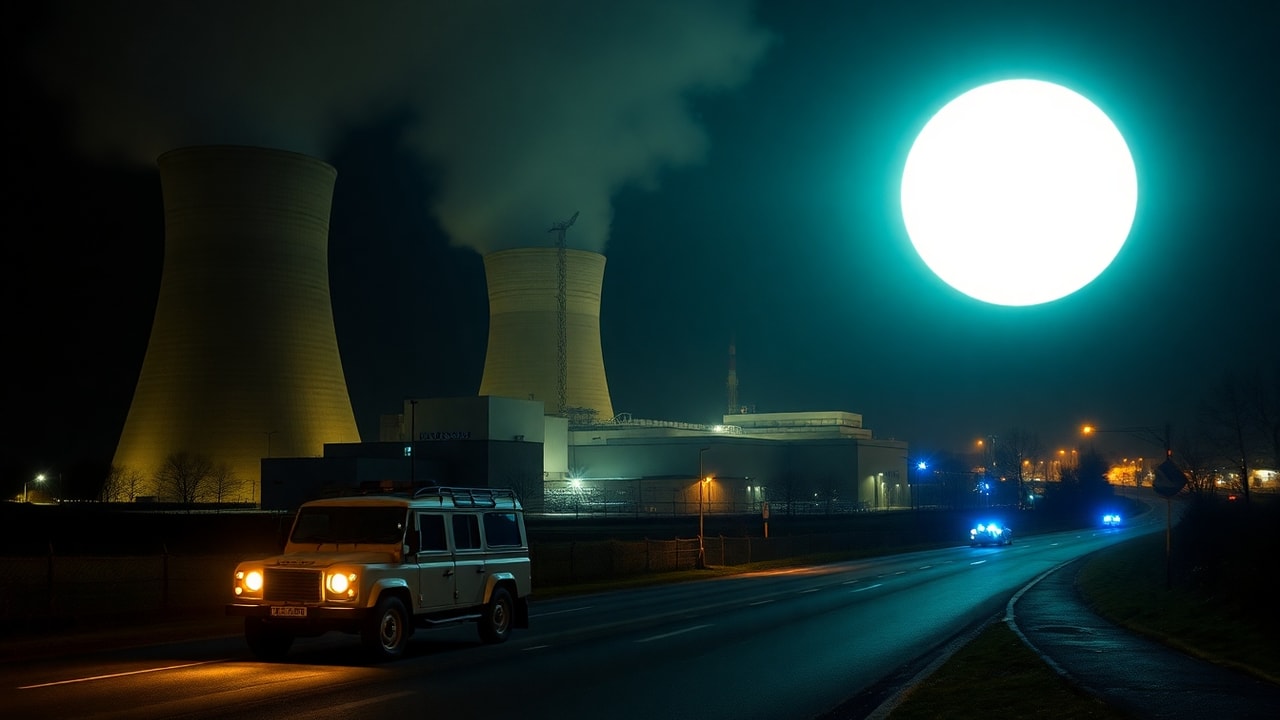 Cinematic archive imagery for Biblis Nuclear Plant UAP Germany 1987 — intelligence record illustration