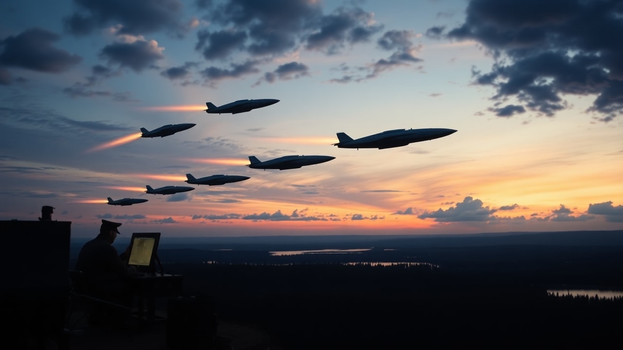Cinematic archive imagery for Ghost Rockets — Swedish Defence Staff Investigation — intelligence record illustration