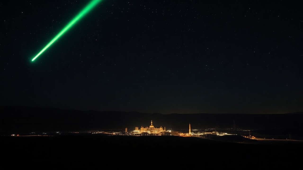 Cinematic archive imagery for Los Alamos Green Fireballs — Nuclear Site Overflights — intelligence record illustration