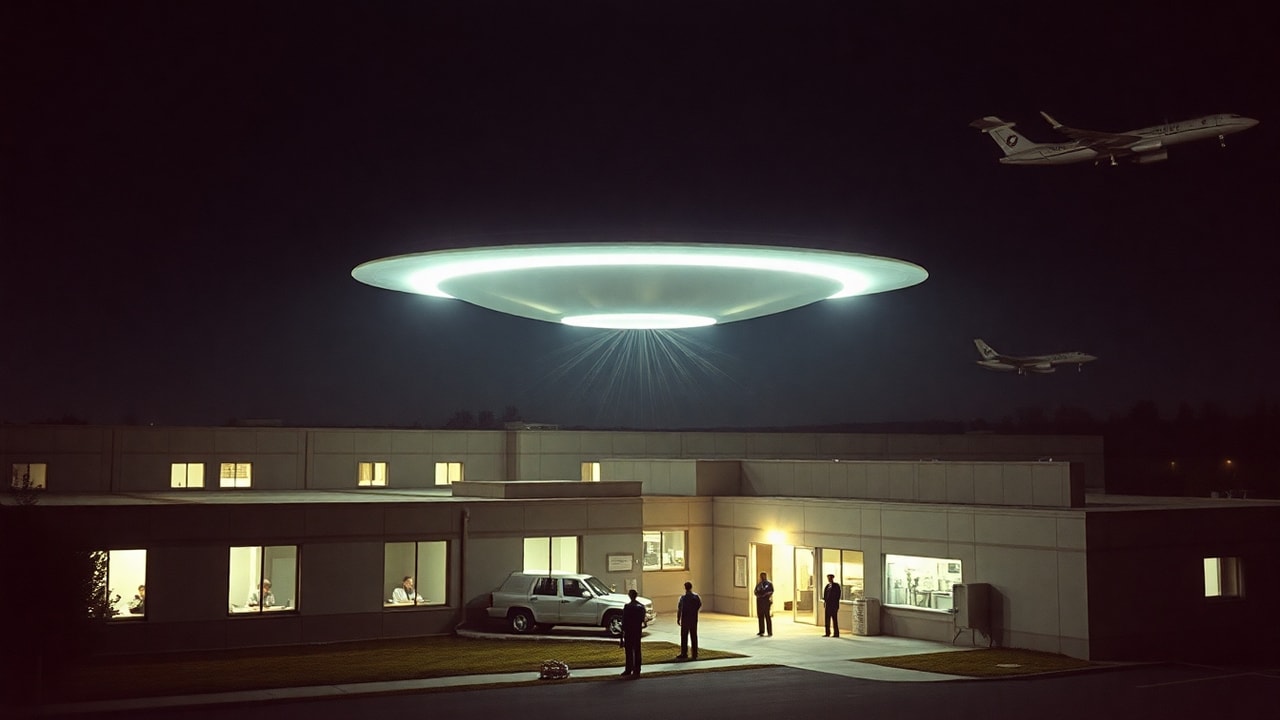 Cinematic archive imagery for Hanscom AFB Electronic Warfare Test 1975 — intelligence record illustration