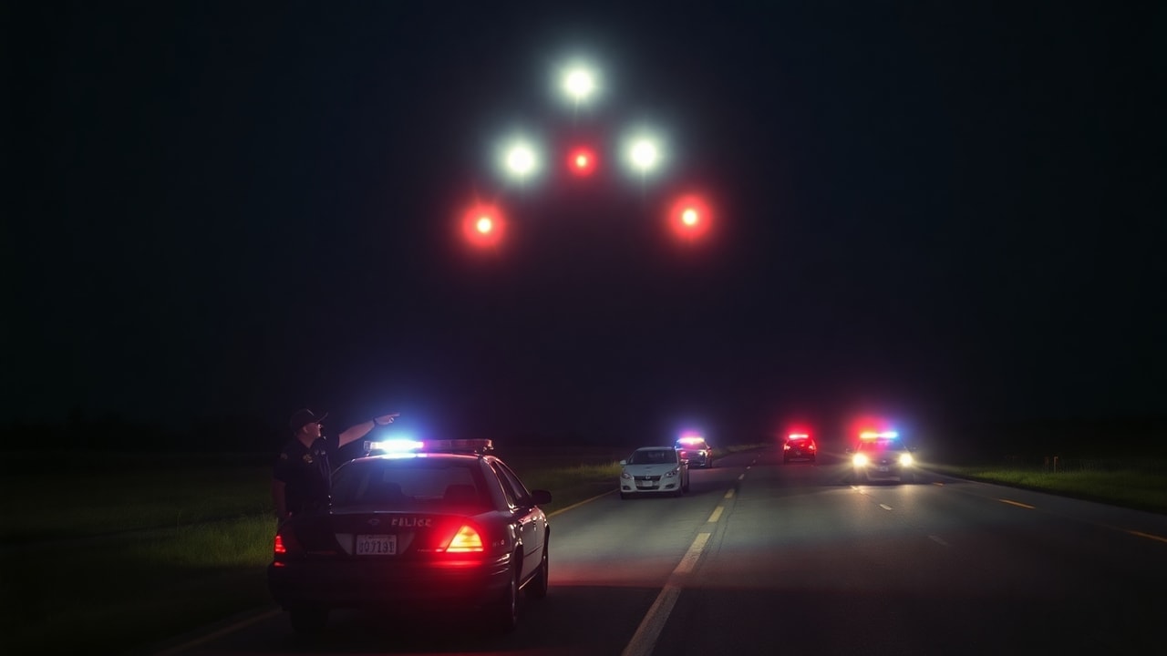 Cinematic archive imagery for Illinois Police Triangle Encounter 2000 — intelligence record illustration