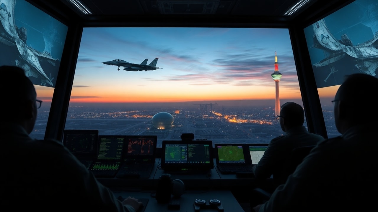 Cinematic archive imagery for Iranian Air Force UAP Radar Intercept 2018 — intelligence record illustration