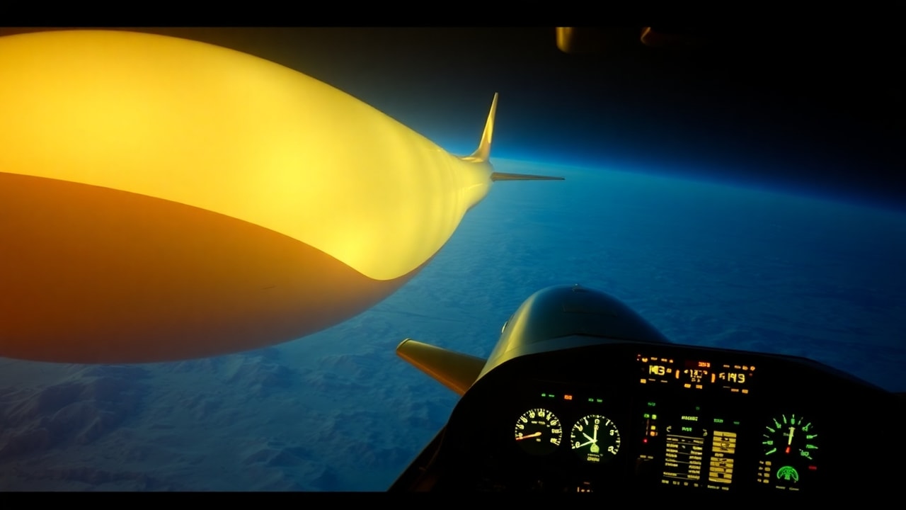 Cinematic archive imagery for JAL Flight 1628 — Massive Object Over Alaska — intelligence record illustration