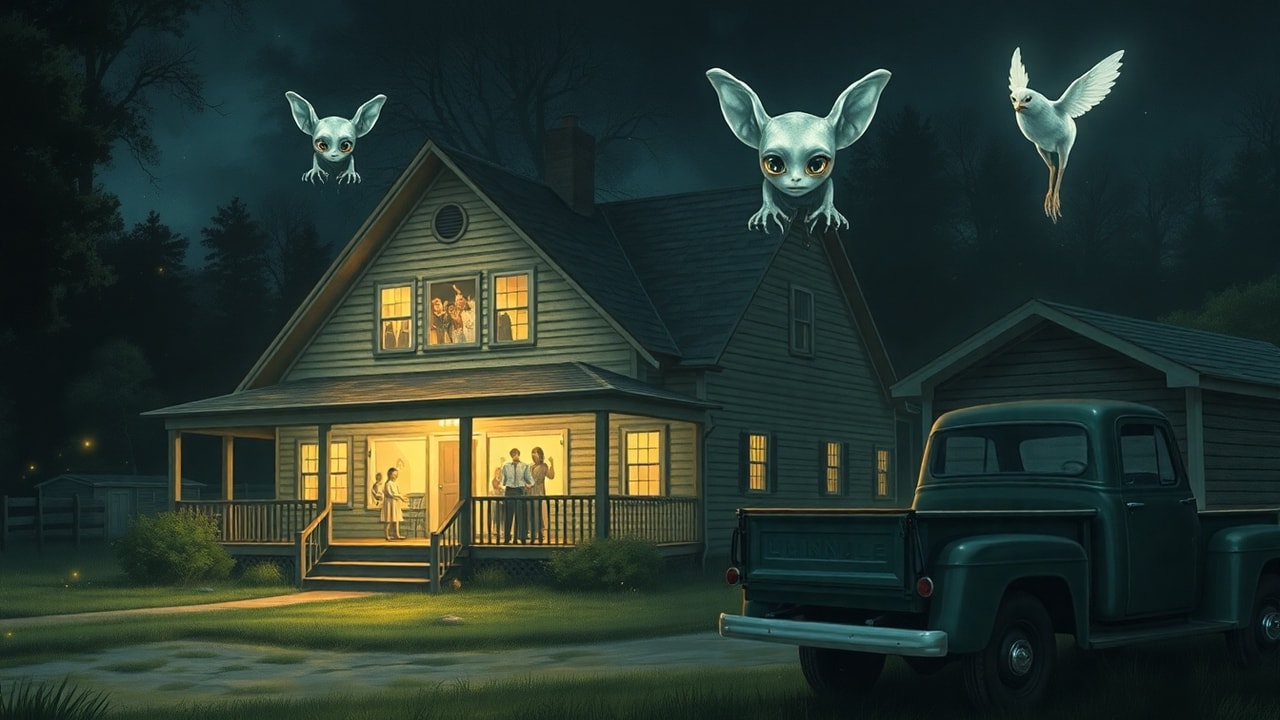 Cinematic archive imagery for Kelly-Hopkinsville Encounter — Kentucky State Police Investigation — intelligence record illustration