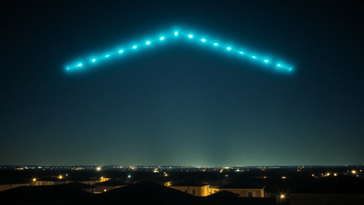 Cinematic archive imagery for Lubbock Lights — V-Formation, Texas Tech Professors — intelligence record illustration