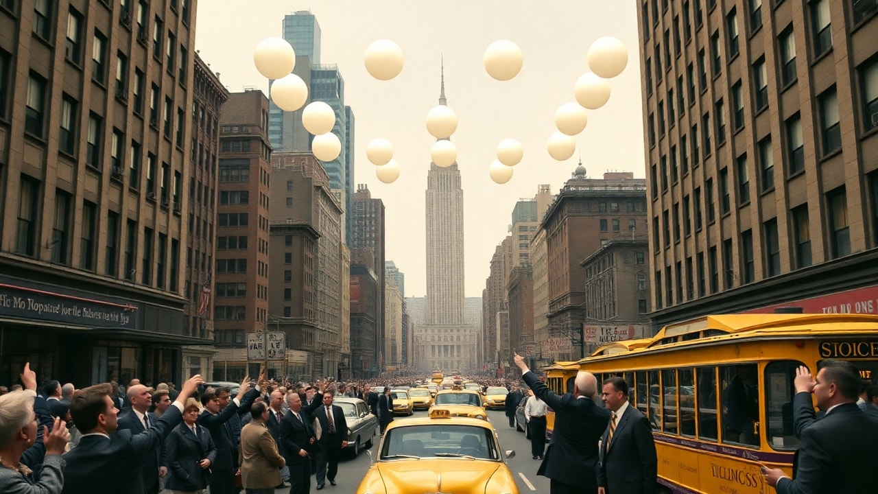 Cinematic archive imagery for Manhattan New York Formation 1956 — intelligence record illustration