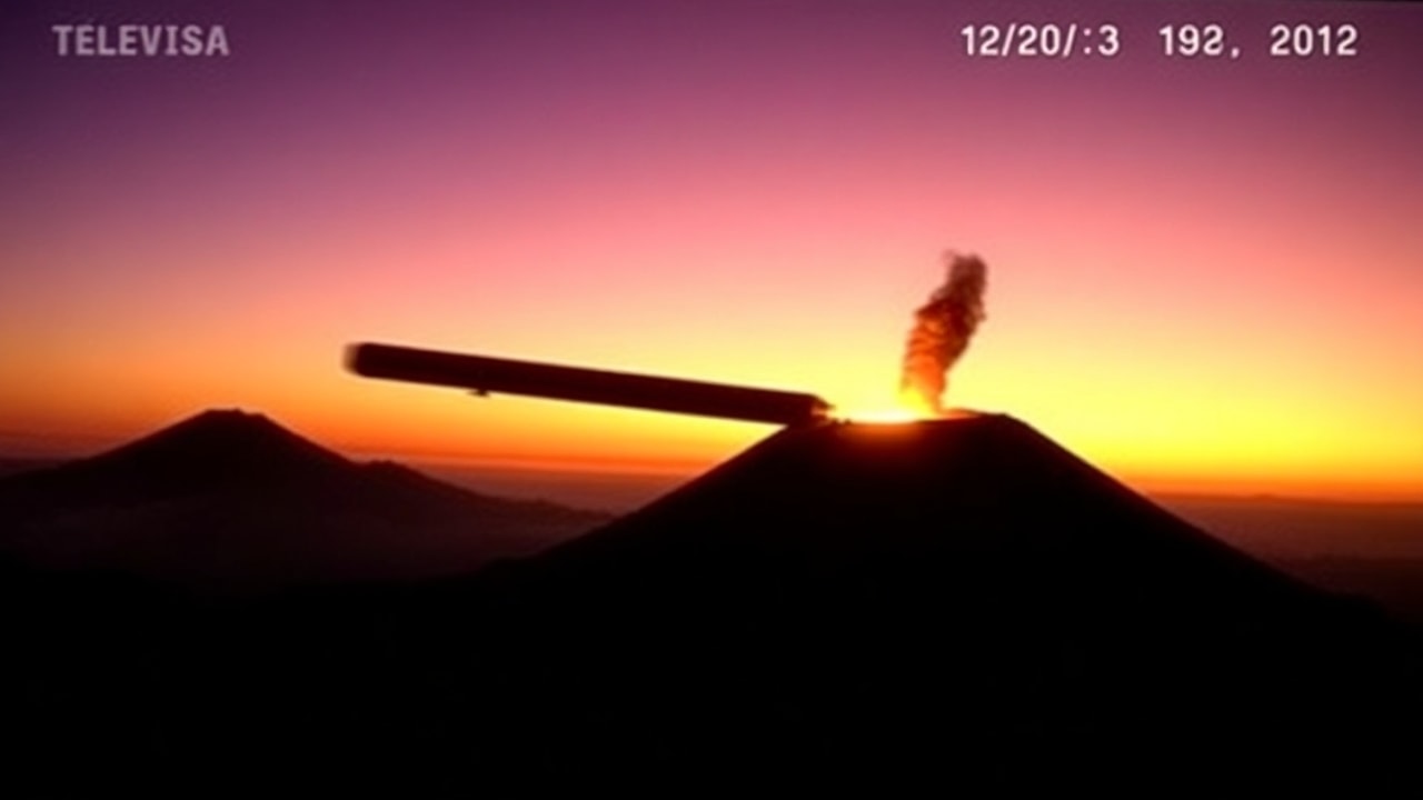 Cinematic archive imagery for Popocatépetl Volcano — Mexican Civil Protection UAP Documentation — intelligence record illustration