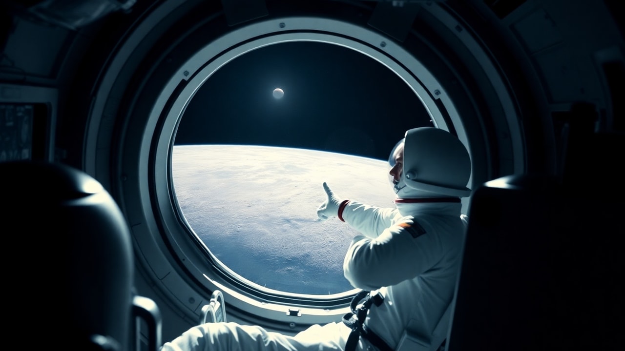 Cinematic archive imagery for Apollo 8 Lunar Orbit Observation 1968 — intelligence record illustration