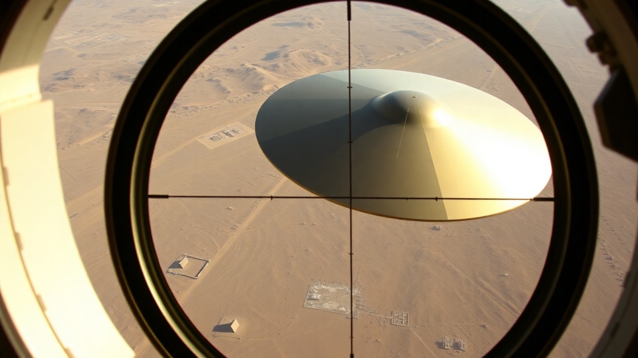 Cinematic archive imagery for Nellis Range UAP Camera Footage 1994 — intelligence record illustration