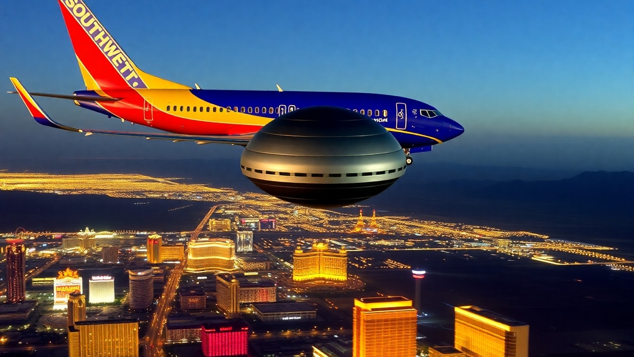Cinematic archive imagery for Las Vegas McCarran Airport Encounter 2002 — intelligence record illustration