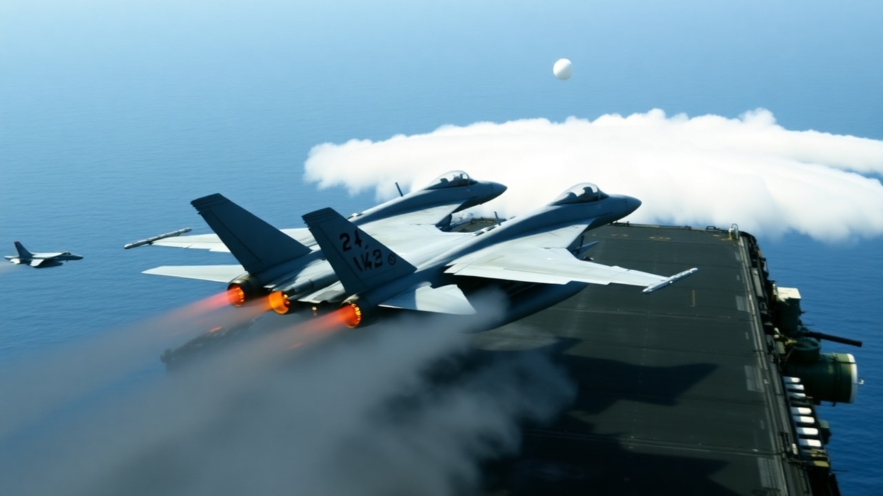 Cinematic archive imagery for Nimitz Strike Group Full Engagement 2004 — intelligence record illustration