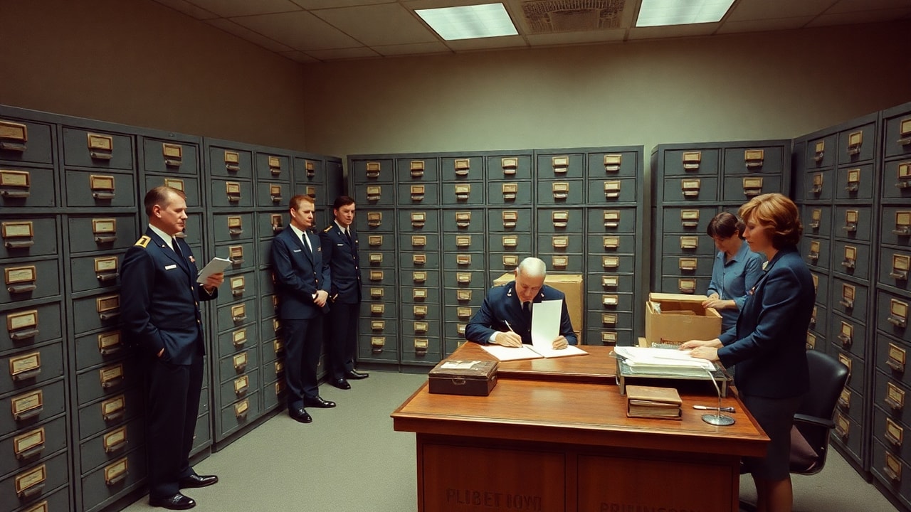 Cinematic archive imagery for Project Blue Book Closure — Condon Committee and USAF Decision — intelligence record illustration