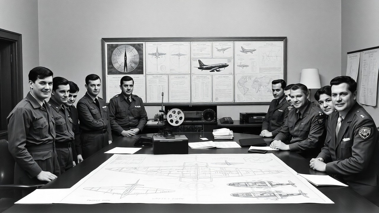 Cinematic archive imagery for Project Sign — USAF First Official UAP Investigation — intelligence record illustration