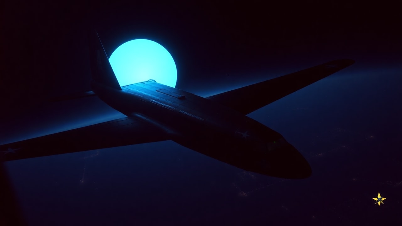 Cinematic archive imagery for RB-47 Electronic Countermeasures — Multi-Sensor UFO — intelligence record illustration