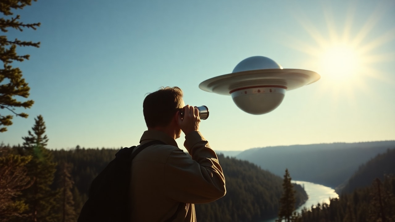 Cinematic archive imagery for Rogue River — USAF Intelligence Officer Daylight Observation — intelligence record illustration