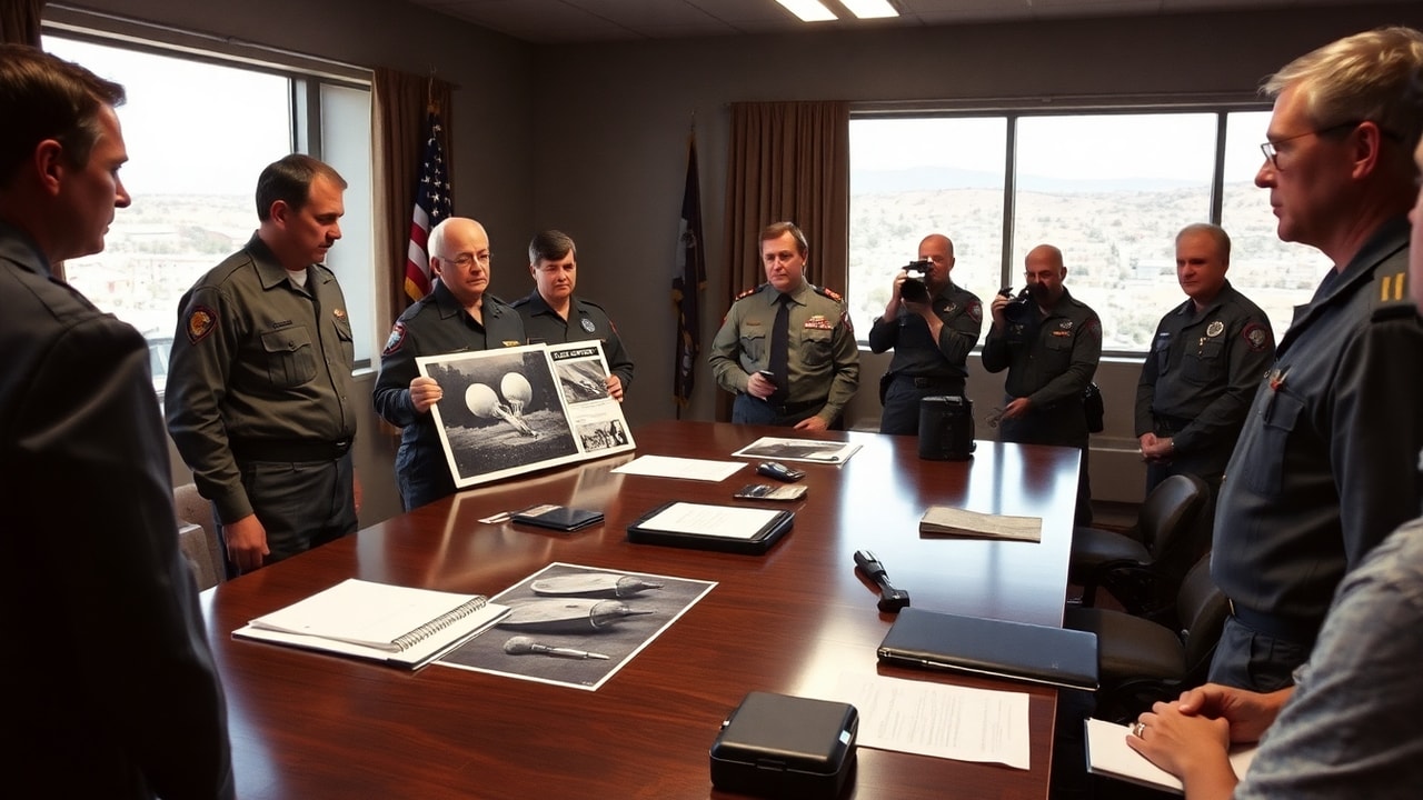 Cinematic archive imagery for Roswell — US Air Force 1994 Official Investigation Report — intelligence record illustration