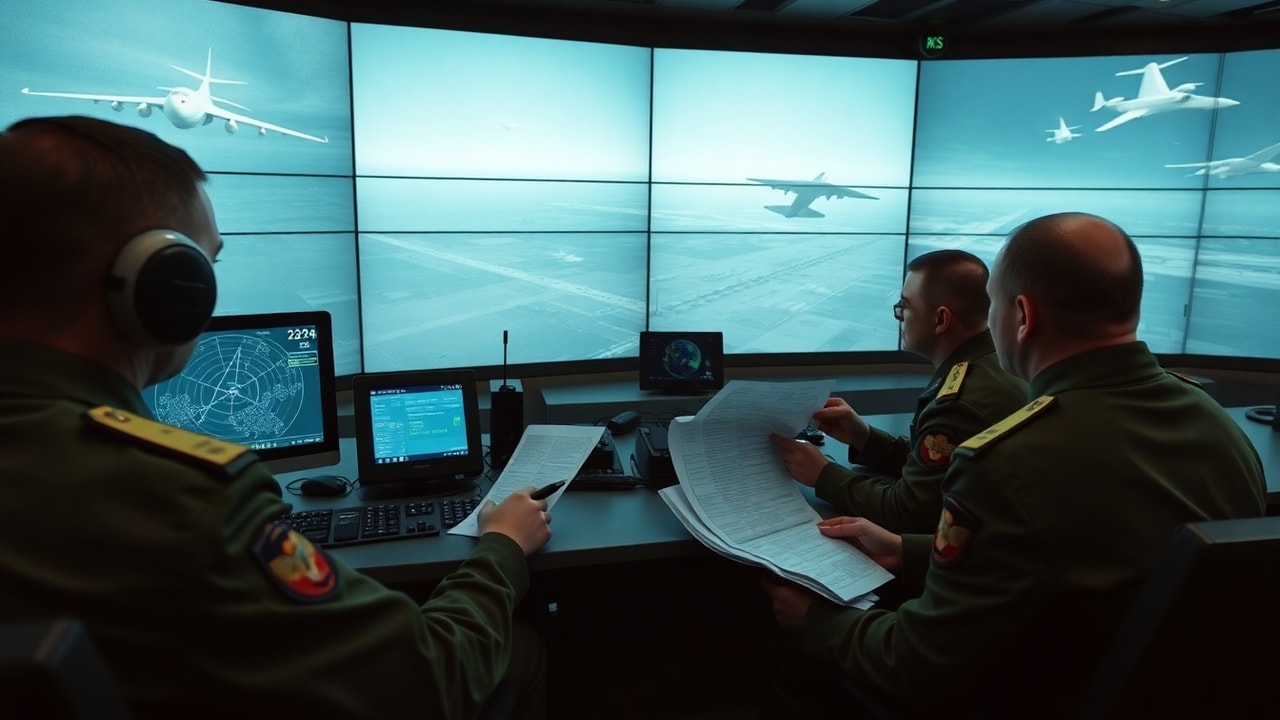 Cinematic archive imagery for Russian Ministry of Defence — Anomalous Aerial Objects Directive — intelligence record illustration