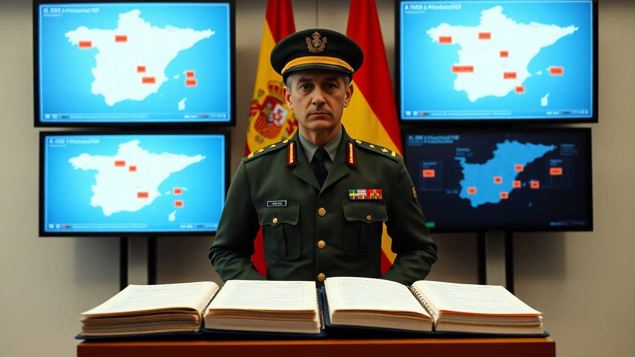Cinematic archive imagery for Spain IIEE Official Investigations — National UAP Documentation — intelligence record illustration