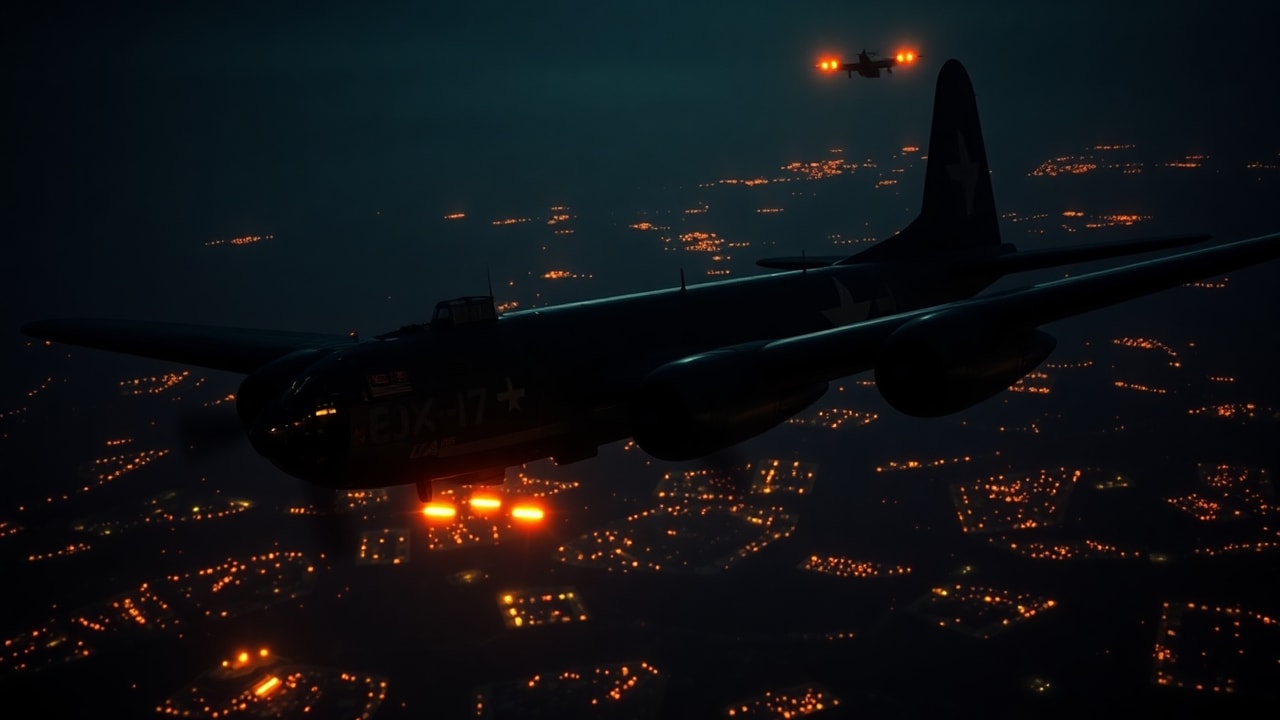 Cinematic archive imagery for WWII Foo Fighters — Allied and Axis Reports 1944 — intelligence record illustration