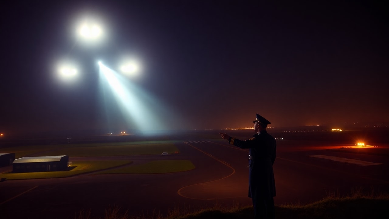 Cinematic archive imagery for UK RAF Cosford Shropshire Triangle March 1993 — intelligence record illustration