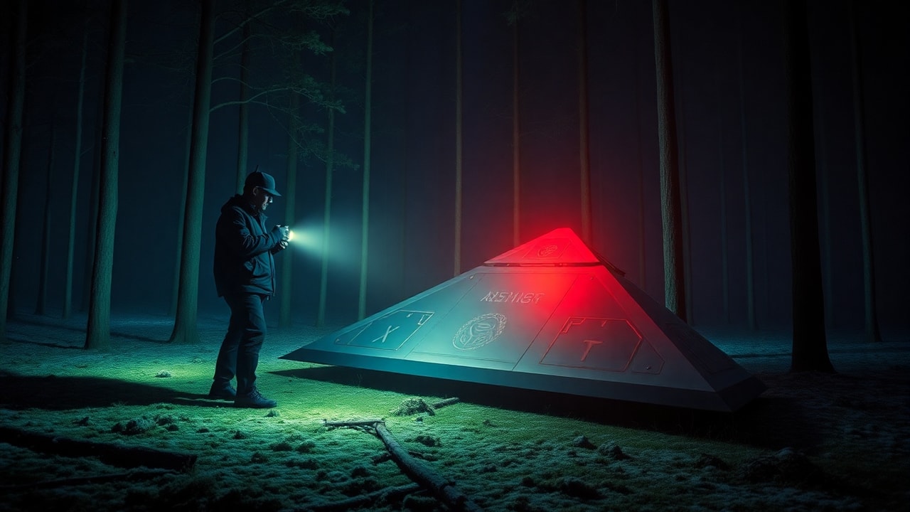 Cinematic archive imagery for Rendlesham Sergeant Penniston Ground Contact 1980 — intelligence record illustration