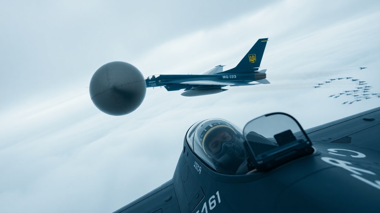 Cinematic archive imagery for Ukrainian Air Force UAP Reports — Active Combat Zone Encounters — intelligence record illustration