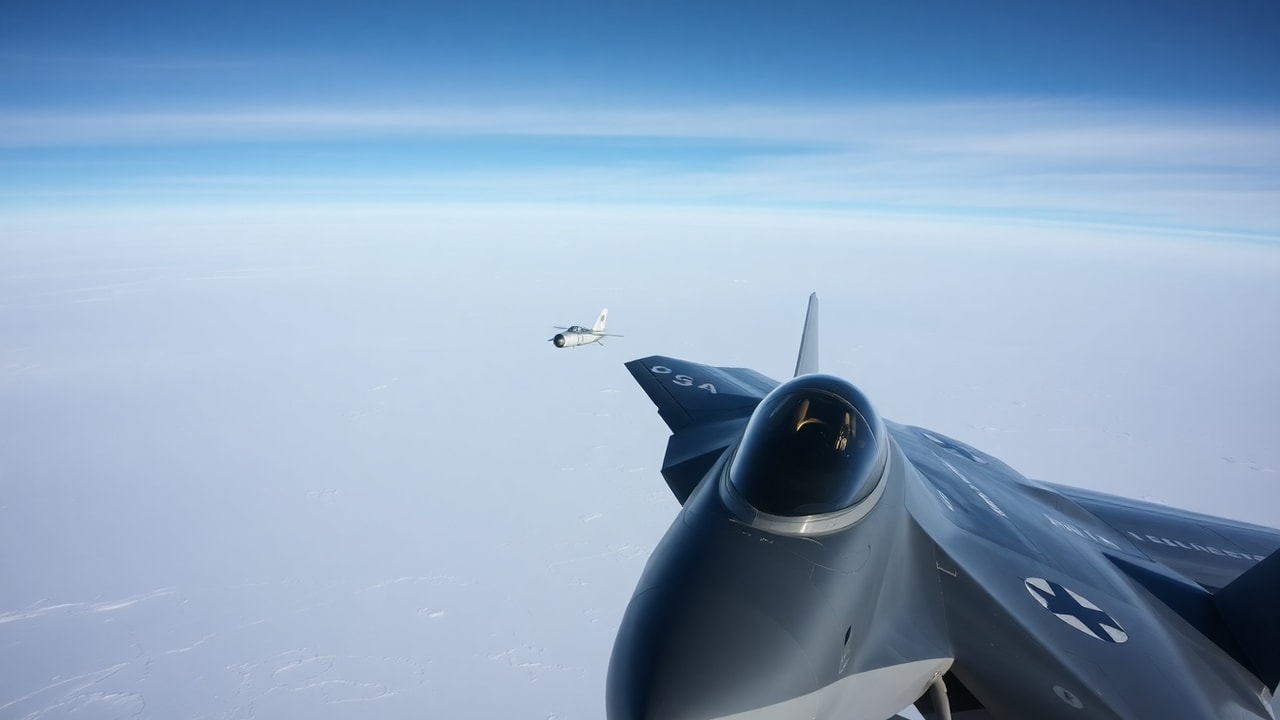 Cinematic archive imagery for Alaska F-22 Shootdown — Unknown Object February 2023 — intelligence record illustration