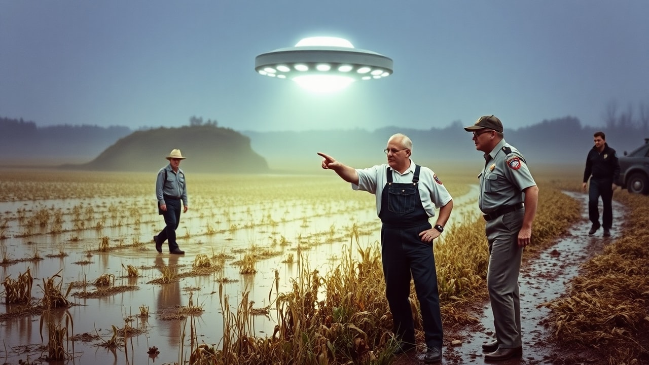 Cinematic archive imagery for Michigan Dexter Swamp Gas Controversy 1966 — intelligence record illustration