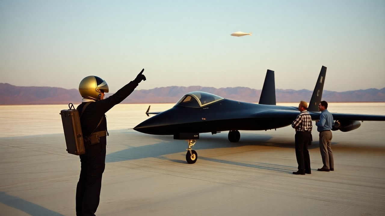 Cinematic archive imagery for Area 51 Early Overflights — UAP Concurrent with A-12 1960 — intelligence record illustration