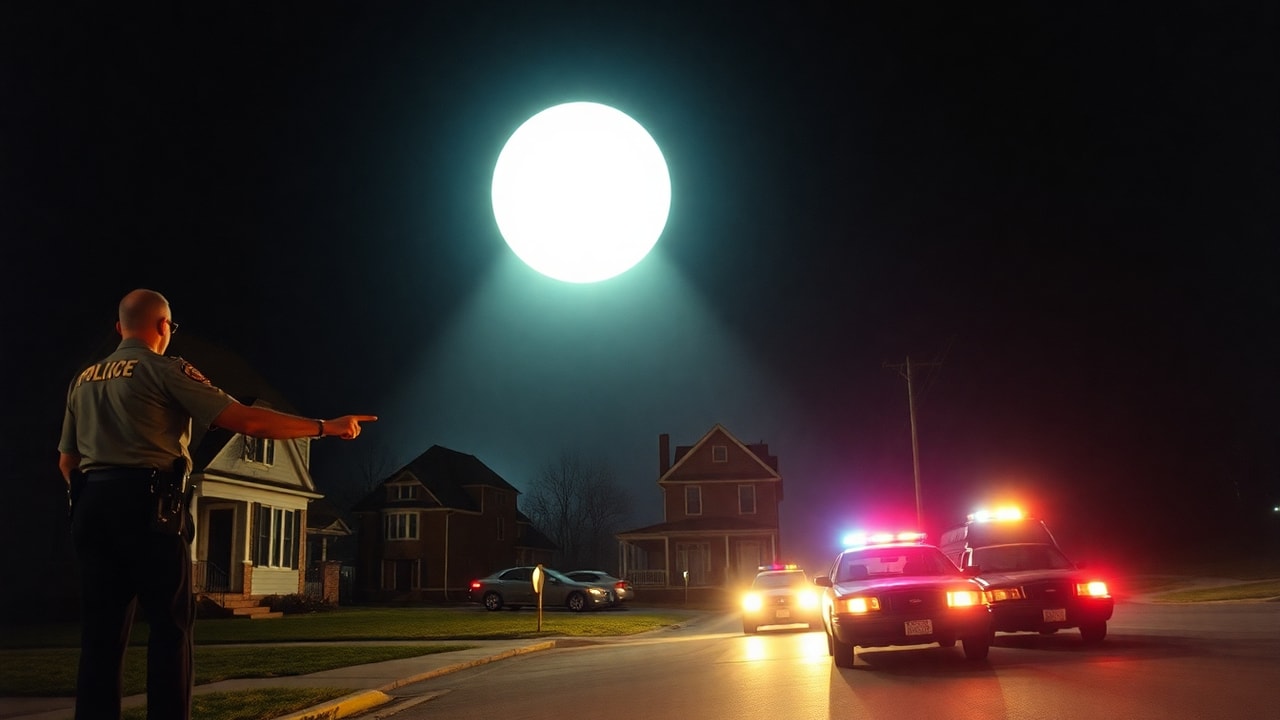 Cinematic archive imagery for Kentucky Elizabethtown Police Encounter 1987 — intelligence record illustration