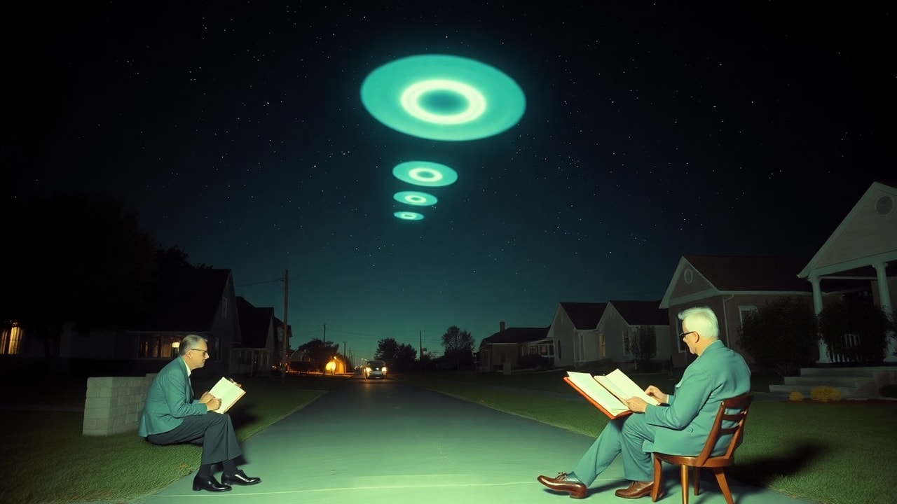 Cinematic archive imagery for Lubbock Lights Texas Tech Professors 1951 — intelligence record illustration