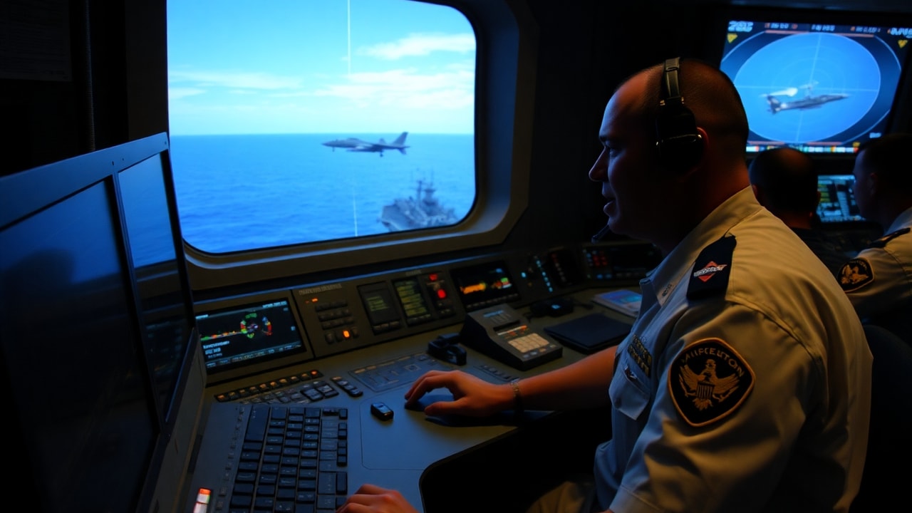 Cinematic archive imagery for USS Princeton Radar — Two-Week Tic Tac Tracking 2004 — intelligence record illustration