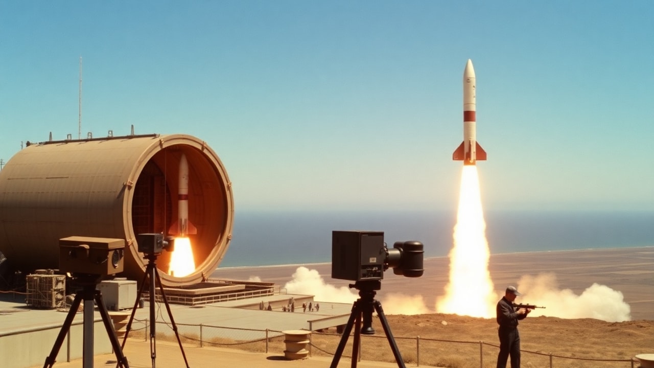 Cinematic archive imagery for Vandenberg Titan II — UAP Disables ICBM Test 1964 — intelligence record illustration