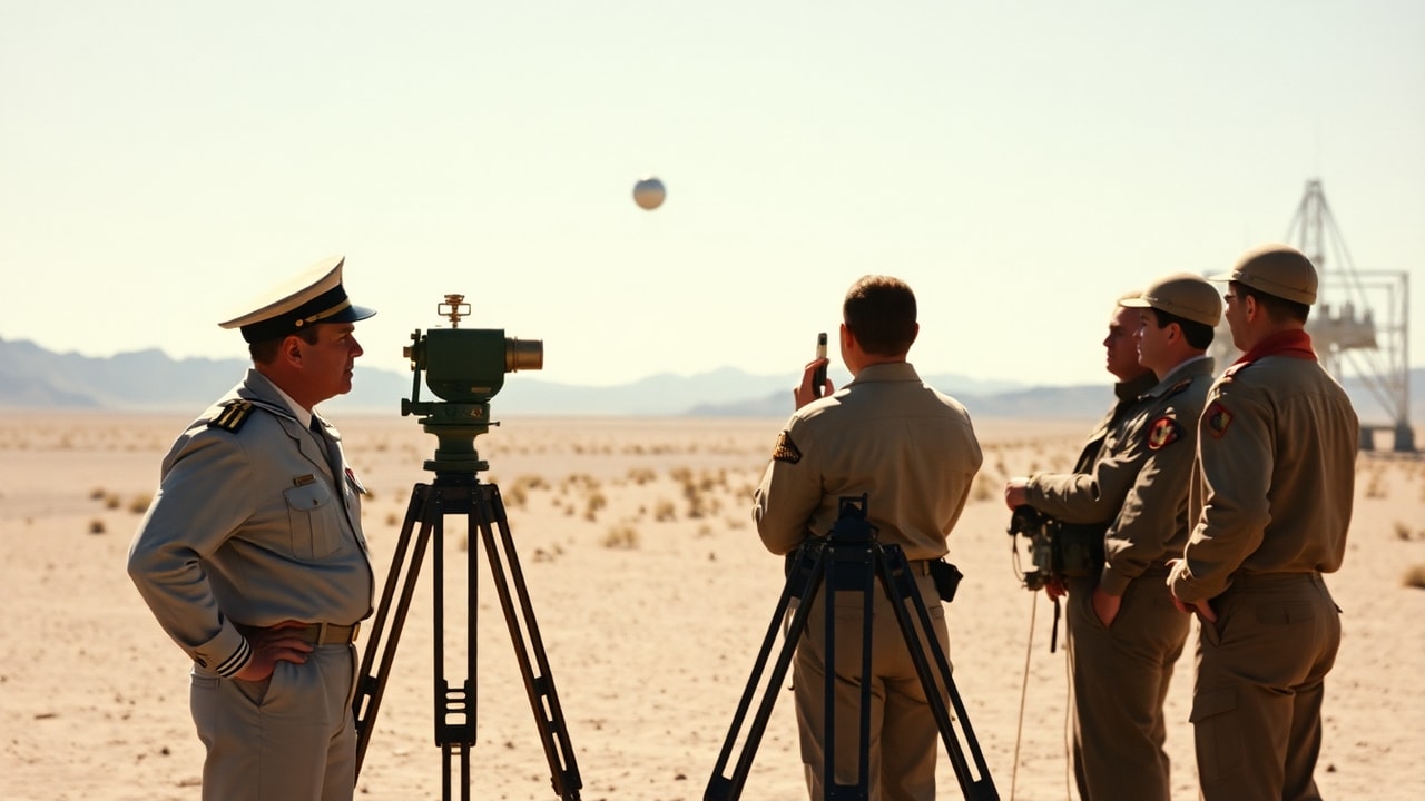 Cinematic archive imagery for White Sands Missile Range Disc Observations 1949 — intelligence record illustration