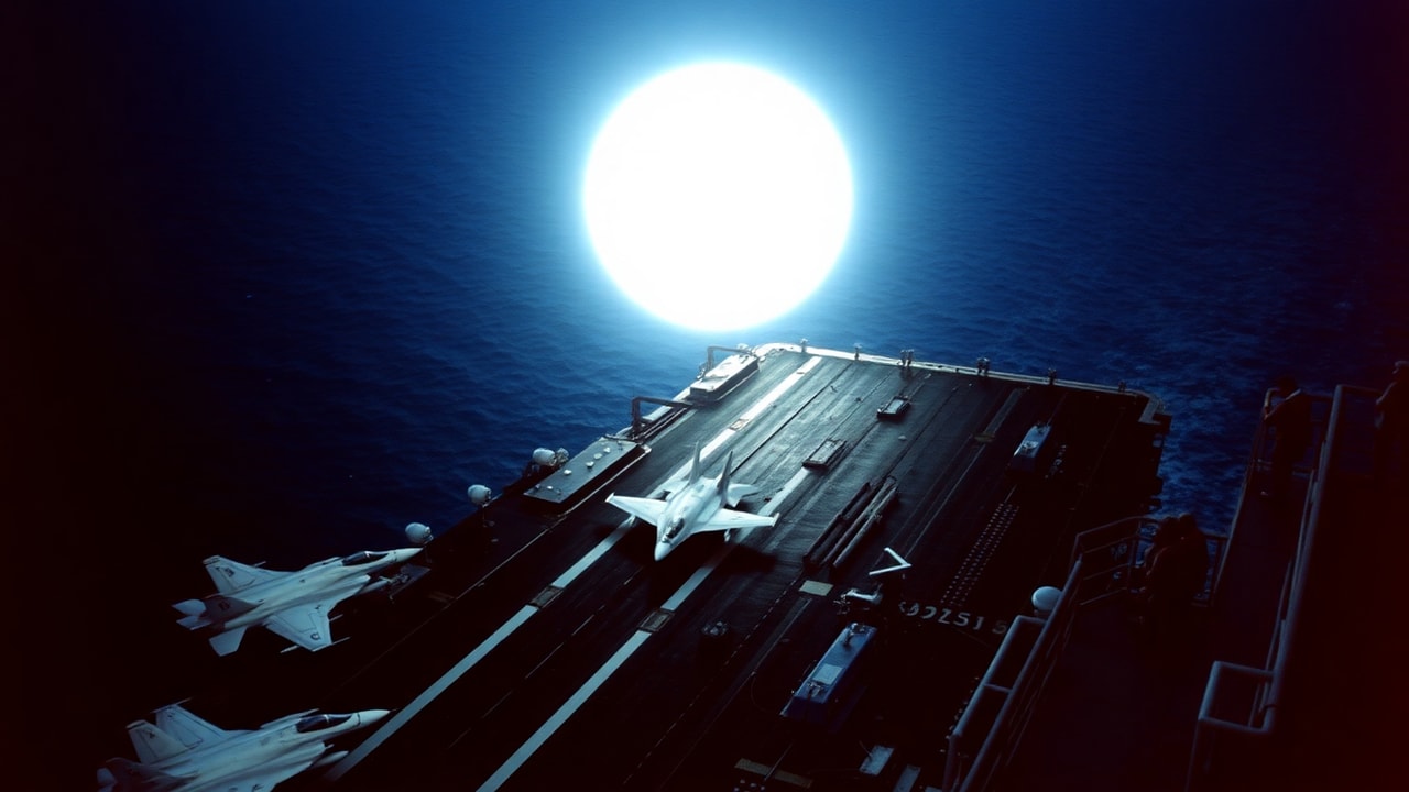 Cinematic archive imagery for USS Enterprise CVN-65 Encounter 1969 — intelligence record illustration