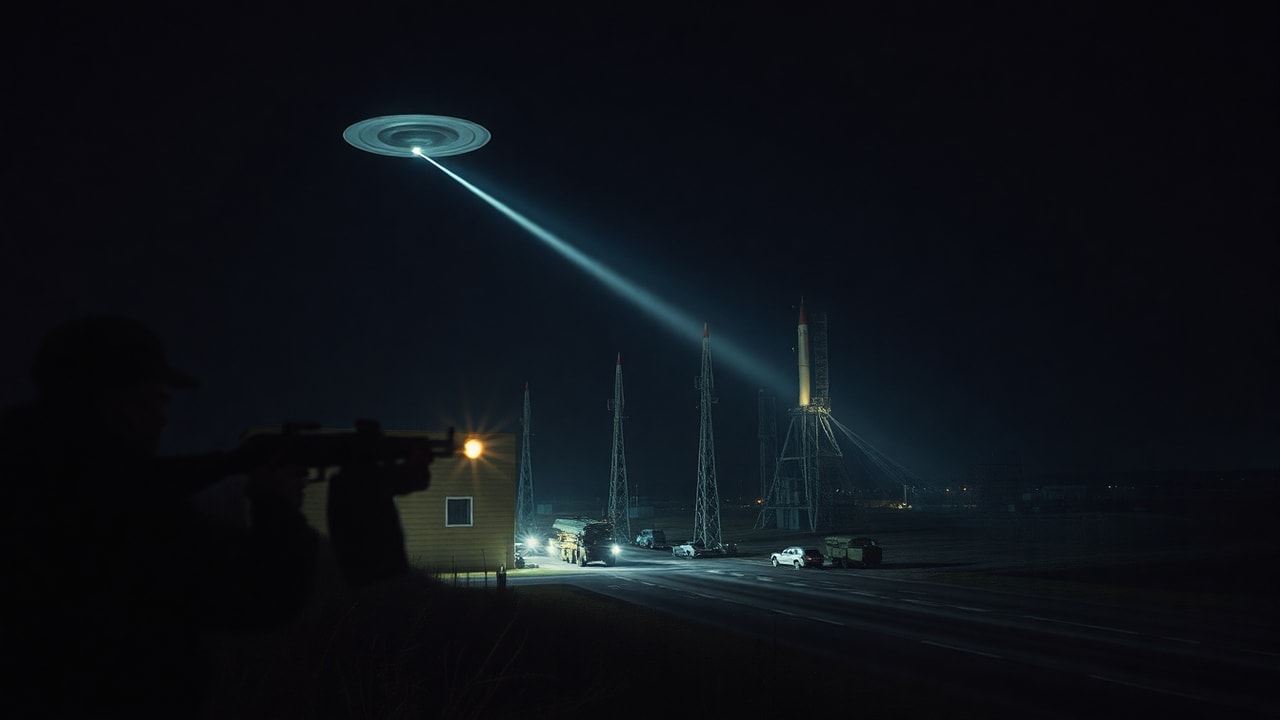 Cinematic archive imagery for Kapustin Yar Cosmodrome — Soviet Military UAP 1989 — intelligence record illustration